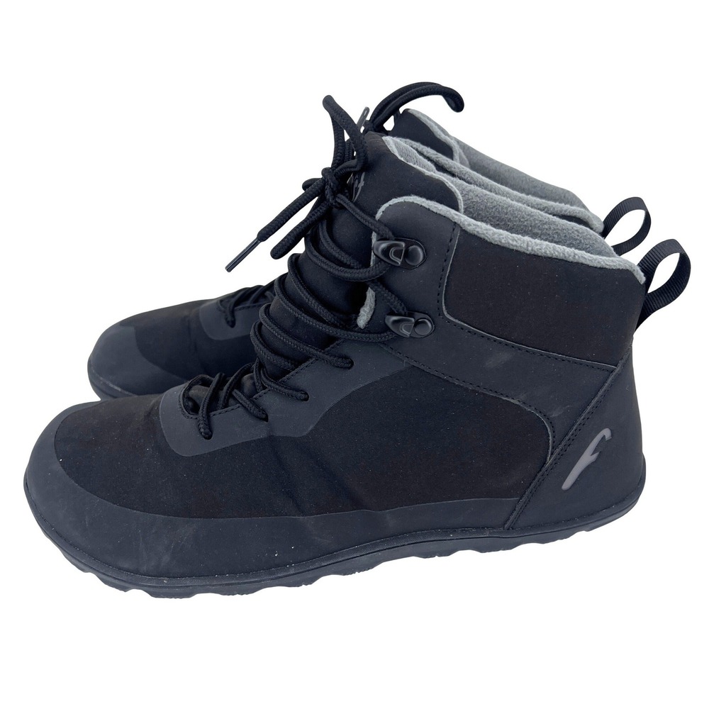 Freet Arken Barefoot Boots Mens 9 EU 43 Black Grey Minimalist Hiking Shoes